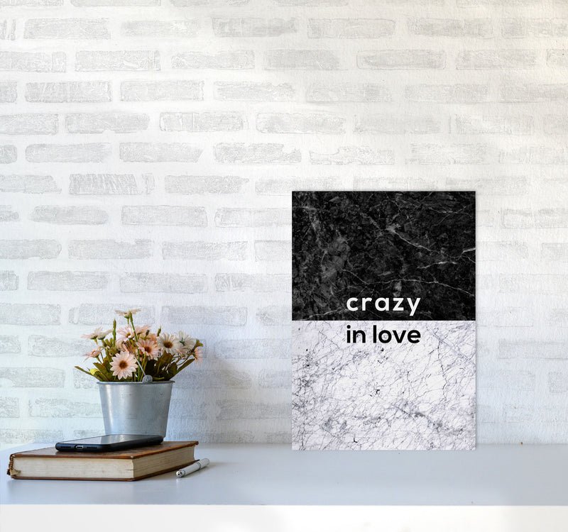 Crazy In Love Marble Quote Print By Orara Studio A3 Black Frame