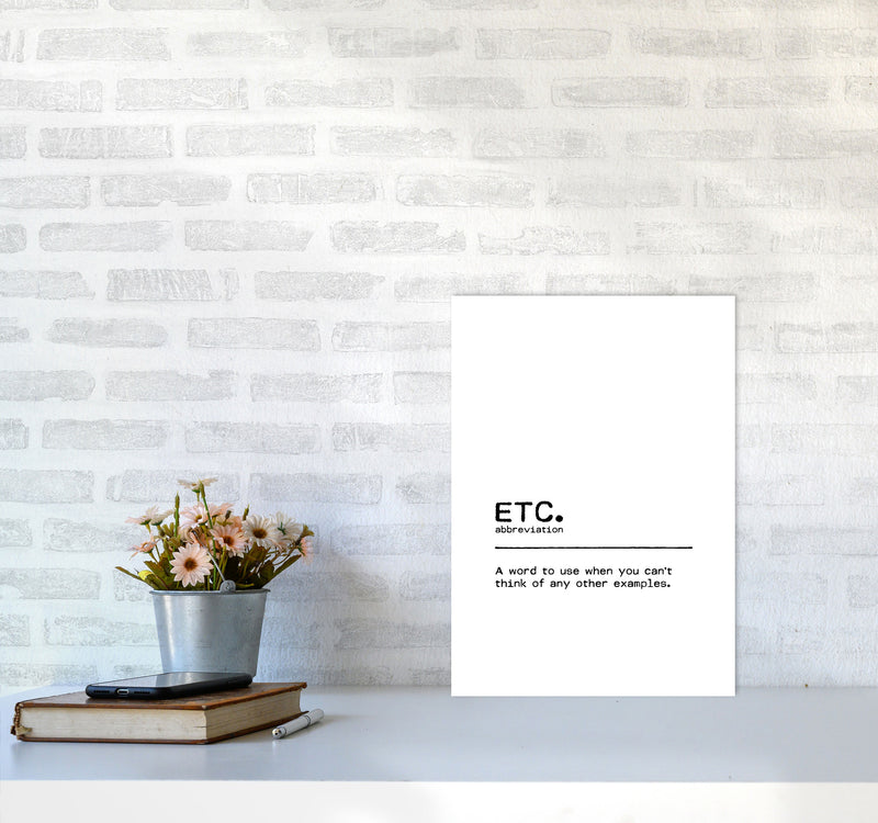 ETC Definition Quote Print By Orara Studio A3 Black Frame