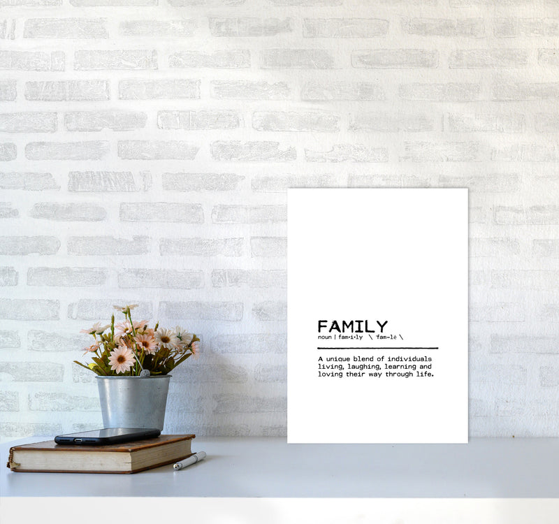 Family Unique Definition Quote Print By Orara Studio A3 Black Frame