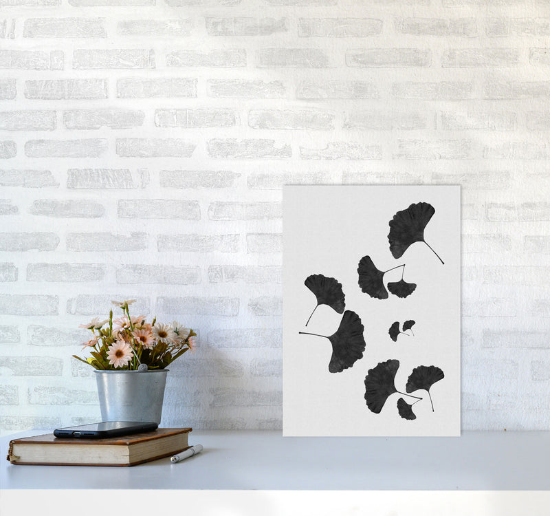 Ginkgo Leaf Black & White I Print By Orara Studio A3 Black Frame