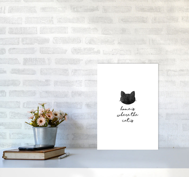 Home Is Where The Cat Is Print By Orara Studio Animal Art Print A3 Black Frame