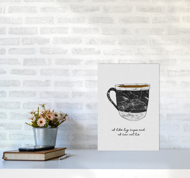 I Like Big Cups Print By Orara Studio, Framed Kitchen Wall Art A3 Black Frame