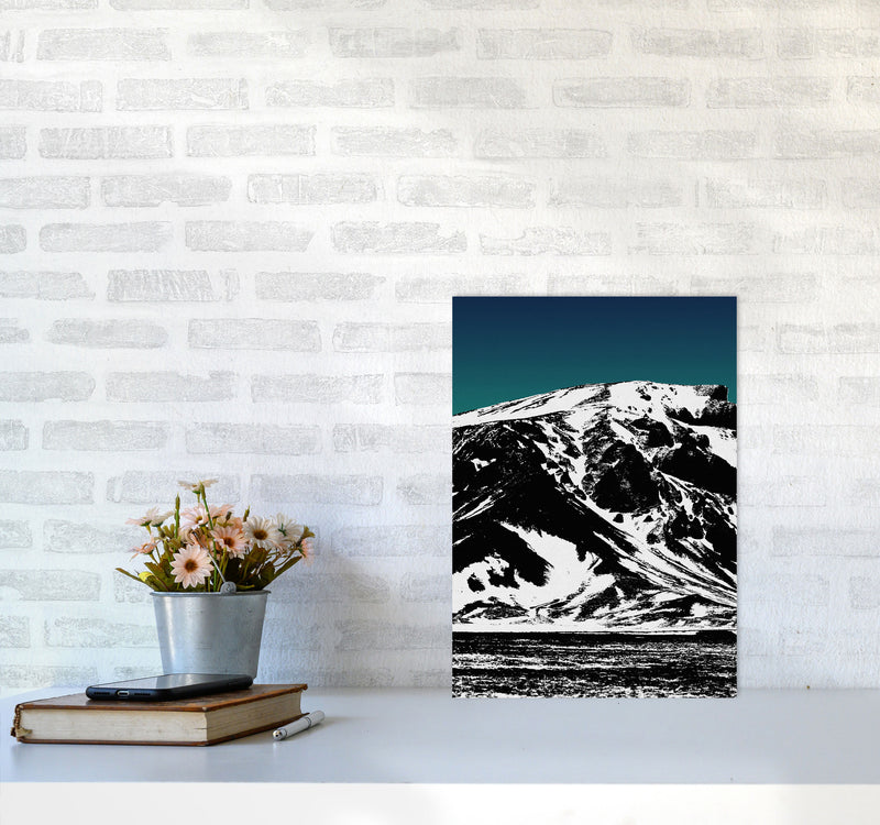 Iceland Mountains I Print By Orara Studio, Framed Botanical & Nature Art Print A3 Black Frame