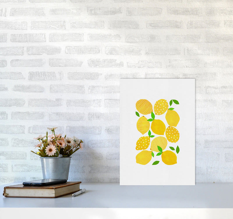 Lemon Crowd Print By Orara Studio, Framed Kitchen Wall Art A3 Black Frame