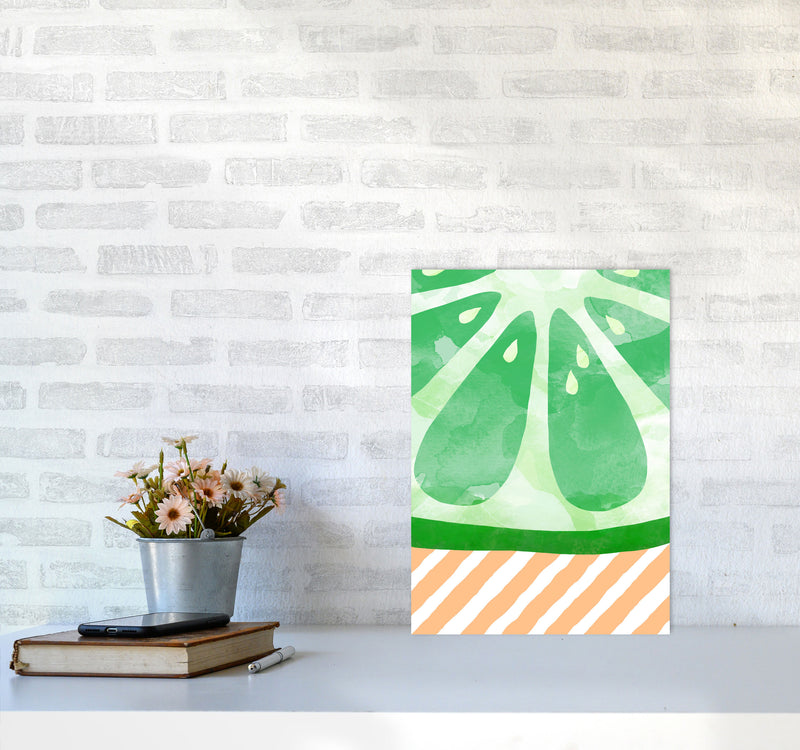 Lime Abstract Print By Orara Studio, Framed Kitchen Wall Art A3 Black Frame