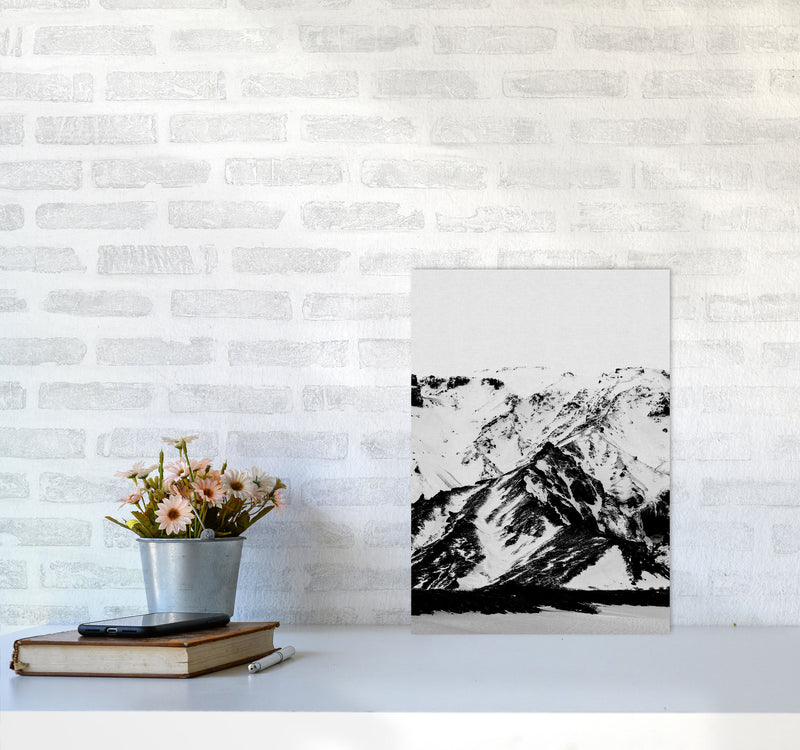 Minimalist Mountains Print By Orara Studio, Framed Botanical & Nature Art Print A3 Black Frame