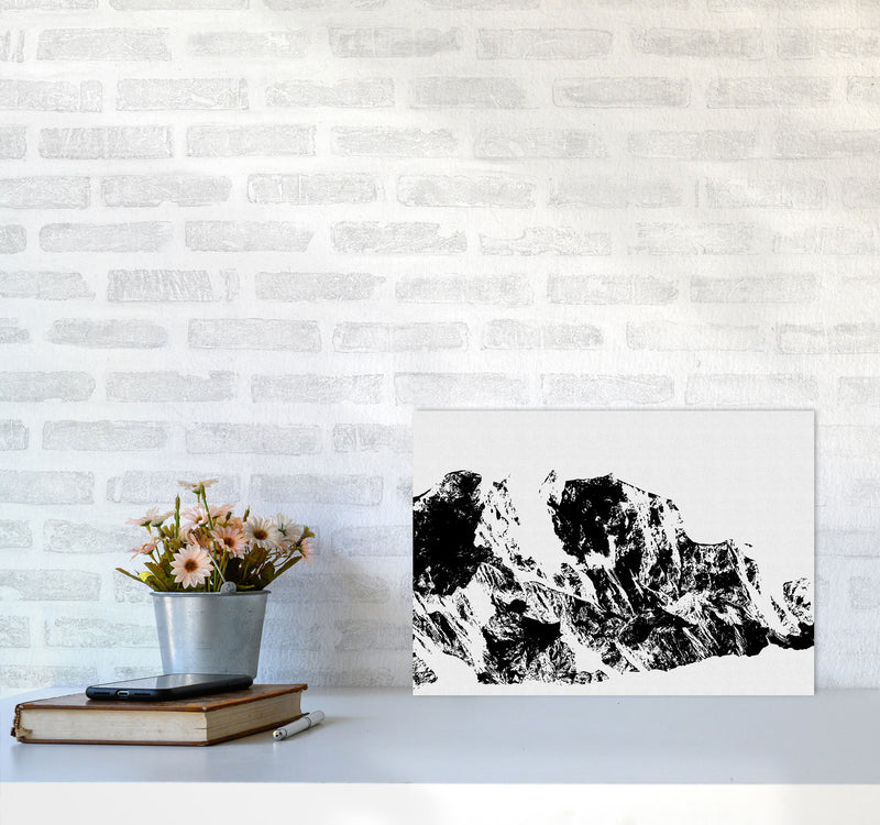 Mountains II Print By Orara Studio, Framed Botanical & Nature Art Print A3 Black Frame
