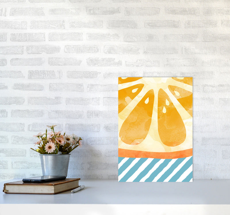 Orange Abstract Print By Orara Studio, Framed Kitchen Wall Art A3 Black Frame