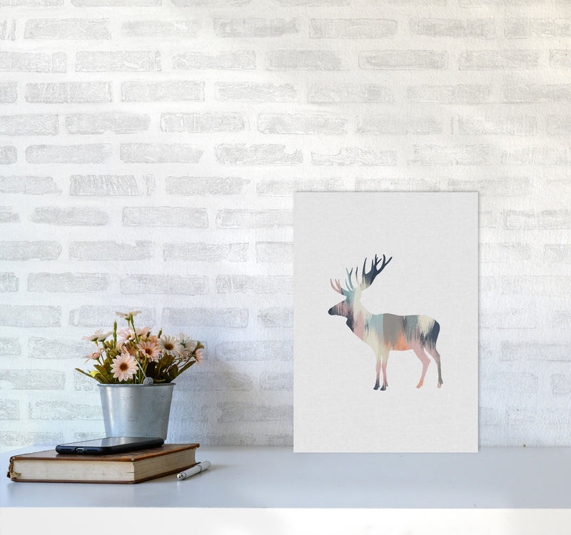 Pastel Moose Print By Orara Studio Animal Art Print A3 Black Frame