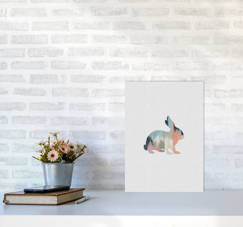 Pastel Rabbit Print By Orara Studio Animal Art Print A3 Black Frame