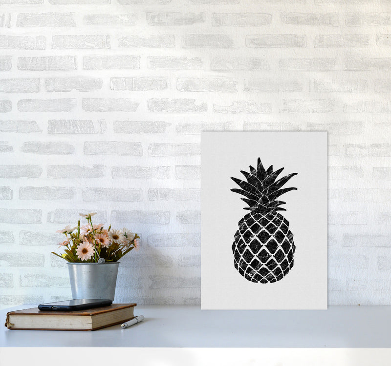 Pineapple Marble Print By Orara Studio, Framed Kitchen Wall Art A3 Black Frame