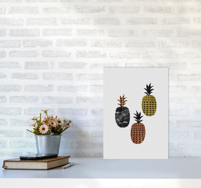 Pineapples Print By Orara Studio, Framed Kitchen Wall Art A3 Black Frame