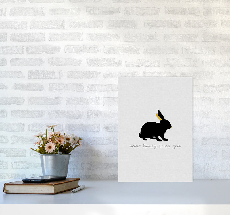 Some Bunny Loves You Animal Quote Print By Orara Studio A3 Black Frame