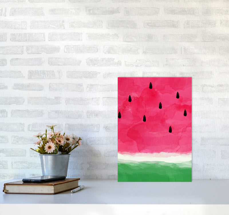 Watermelon Abstract Print By Orara Studio, Framed Kitchen Wall Art A3 Black Frame