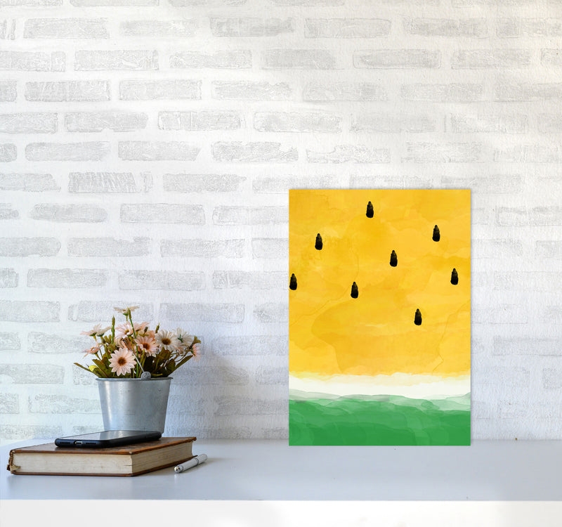 Yellow Watermelon Print By Orara Studio, Framed Kitchen Wall Art A3 Black Frame