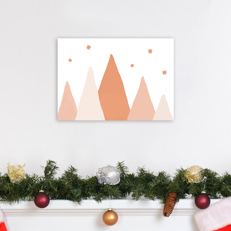 Blush Mountains Christmas Art Print by Orara Studio A3 Black Frame