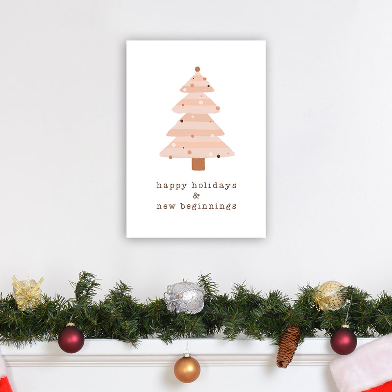 Happy Holidays & New Beginnings Christmas Art Print by Orara Studio A3 Black Frame