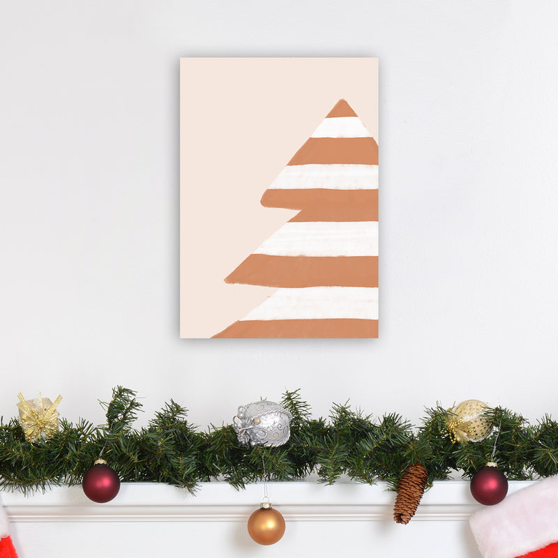 Stripey Xmas Tree Christmas Art Print by Orara Studio A3 Black Frame