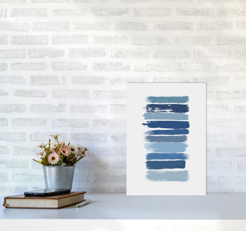 Ombre Blue Abstract Art Print by Orara Studio A3 Black Frame