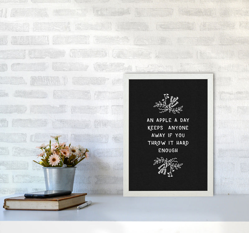 An Apple A Day Funny Quote Print By Orara Studio A3 Oak Frame