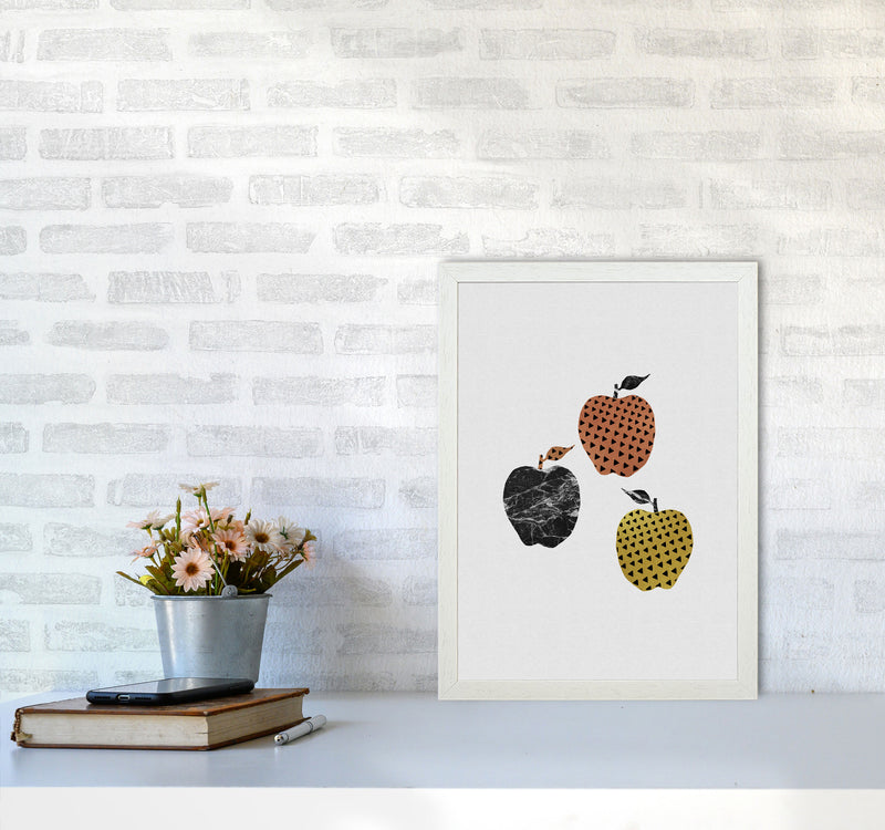 Apples Print By Orara Studio, Framed Kitchen Wall Art A3 Oak Frame