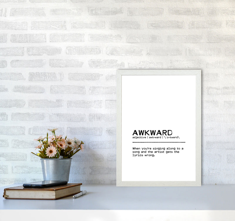 Awkward Singing Definition Quote Print By Orara Studio A3 Oak Frame