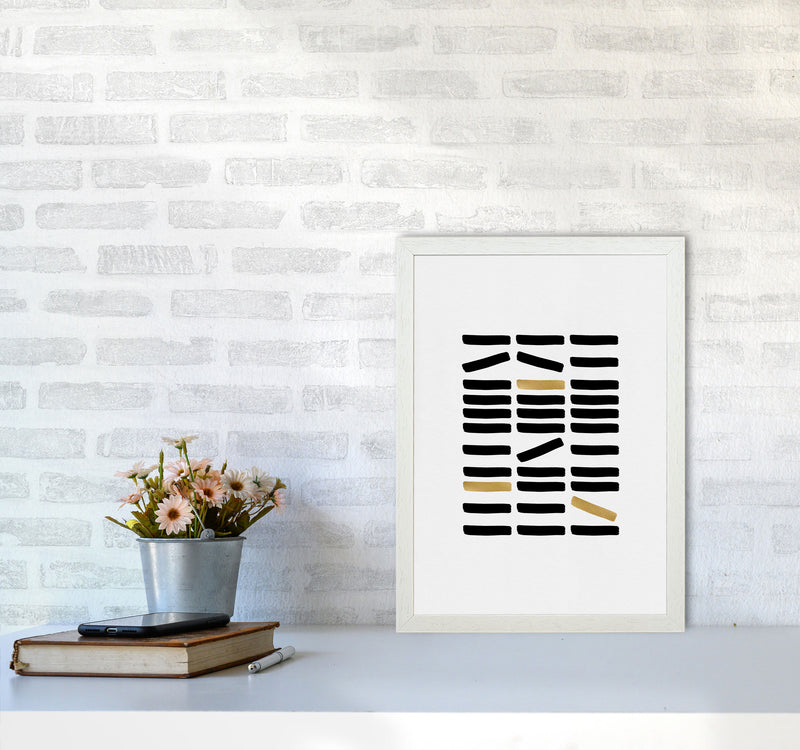 Black And Gold Abstract Print By Orara Studio A3 Oak Frame