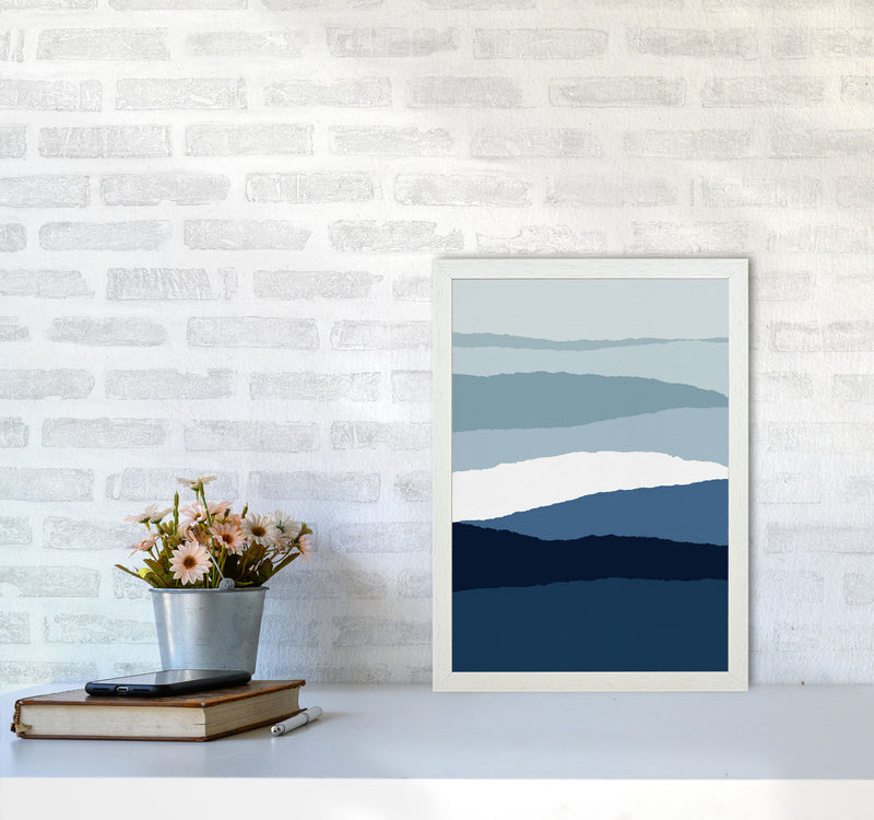 Blue Abstract II Print By Orara Studio A3 Oak Frame