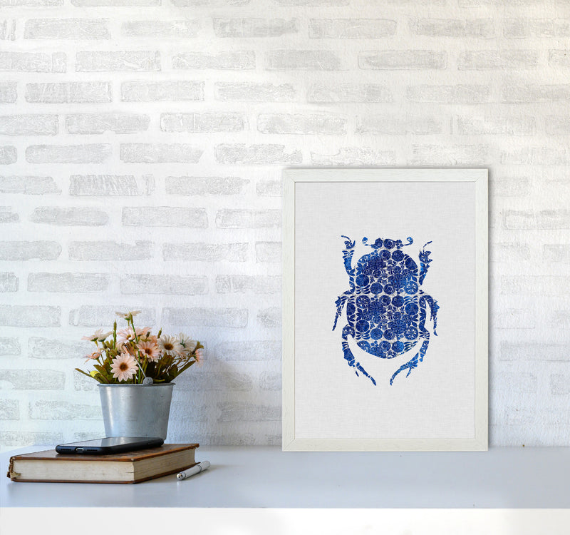 Blue Beetle I Print By Orara Studio Animal Art Print A3 Oak Frame