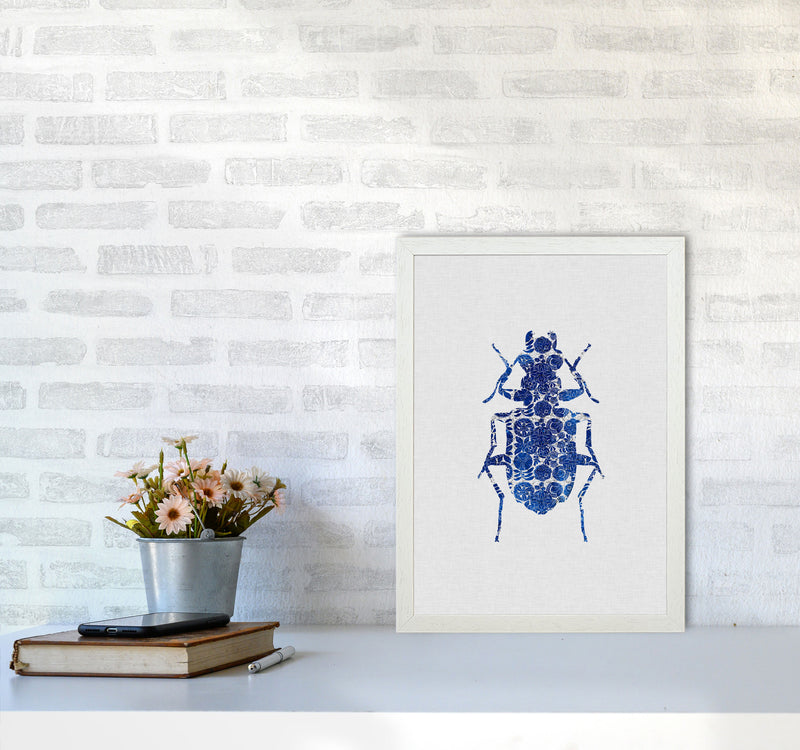 Blue Beetle II Print By Orara Studio Animal Art Print A3 Oak Frame