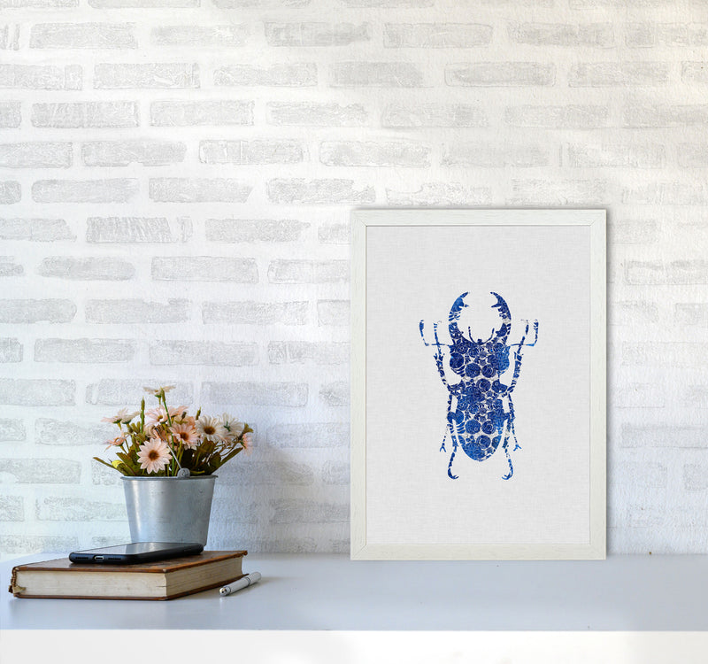 Blue Beetle III Print By Orara Studio Animal Art Print A3 Oak Frame