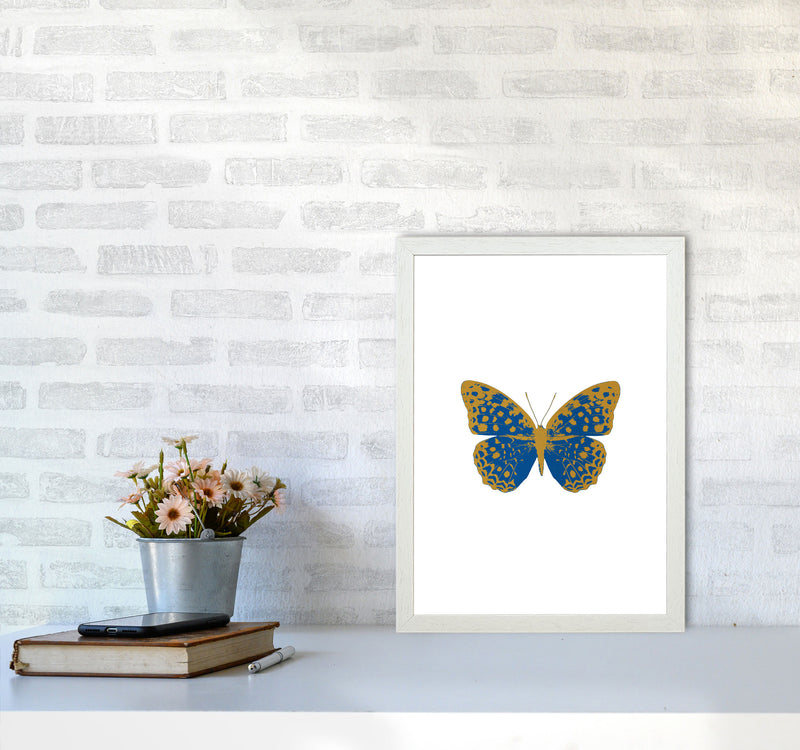Blue Butterfly Print By Orara Studio Animal Art Print A3 Oak Frame