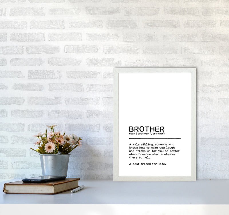 Brother Best Friend Definition Quote Print By Orara Studio A3 Oak Frame