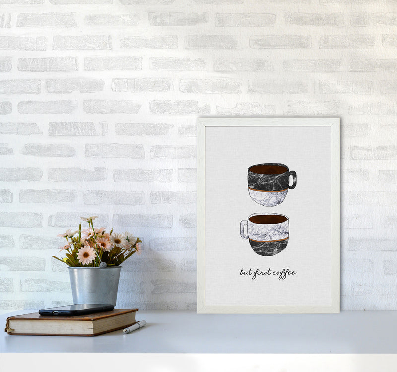 But First Coffee II Print By Orara Studio, Framed Kitchen Wall Art A3 Oak Frame