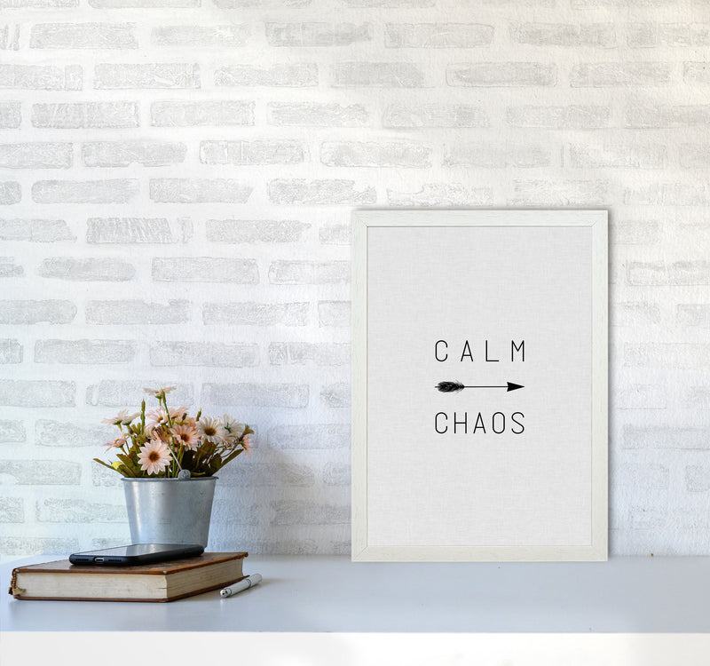 Calm Chaos Arrow Quote Print By Orara Studio A3 Oak Frame