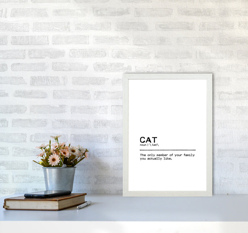 Cat Family Definition Quote Print By Orara Studio A3 Oak Frame