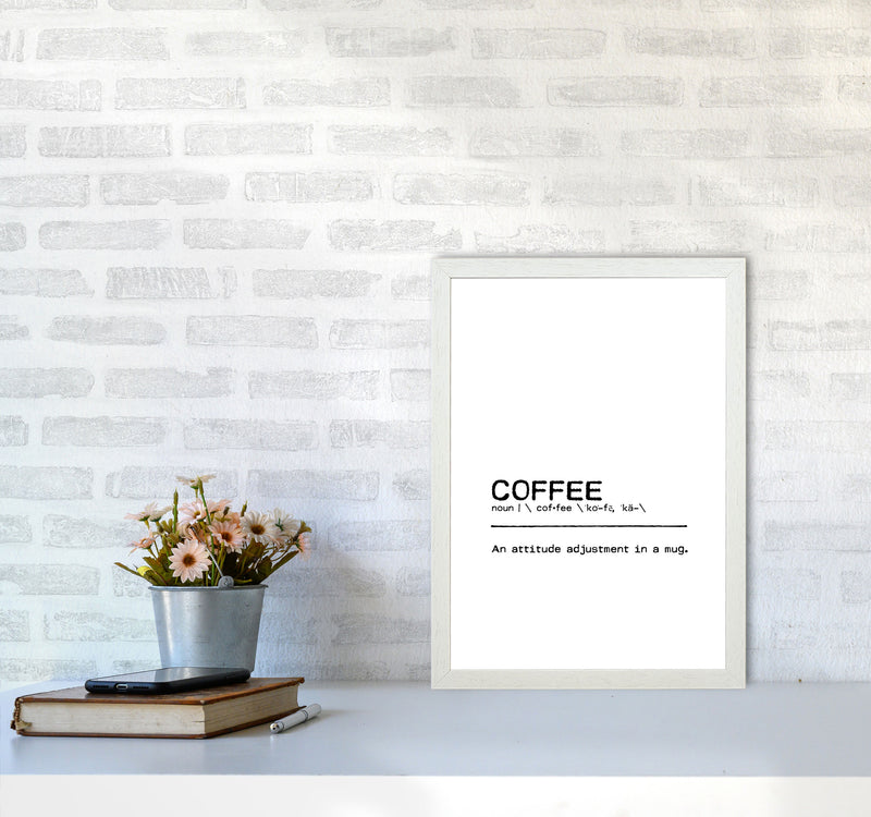 Coffee Attitude Definition Quote Print By Orara Studio A3 Oak Frame