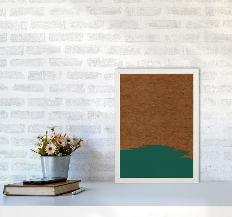 Copper & Green Landscape Print By Orara Studio A3 Oak Frame