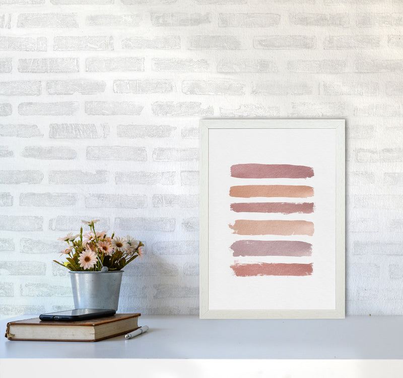 Dusty Rose Stripes Print By Orara Studio A3 Oak Frame