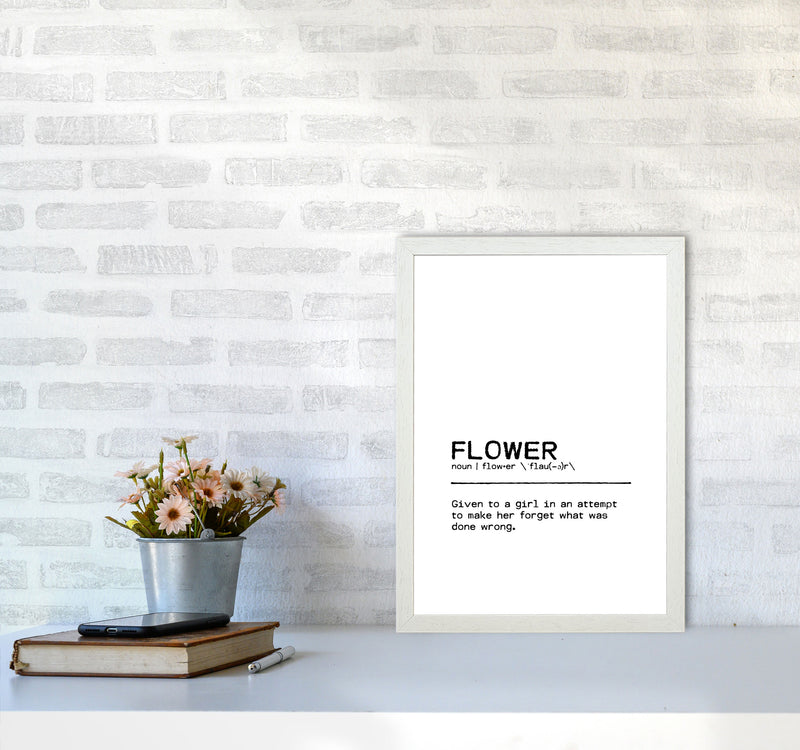 Flower Forget Definition Quote Print By Orara Studio A3 Oak Frame