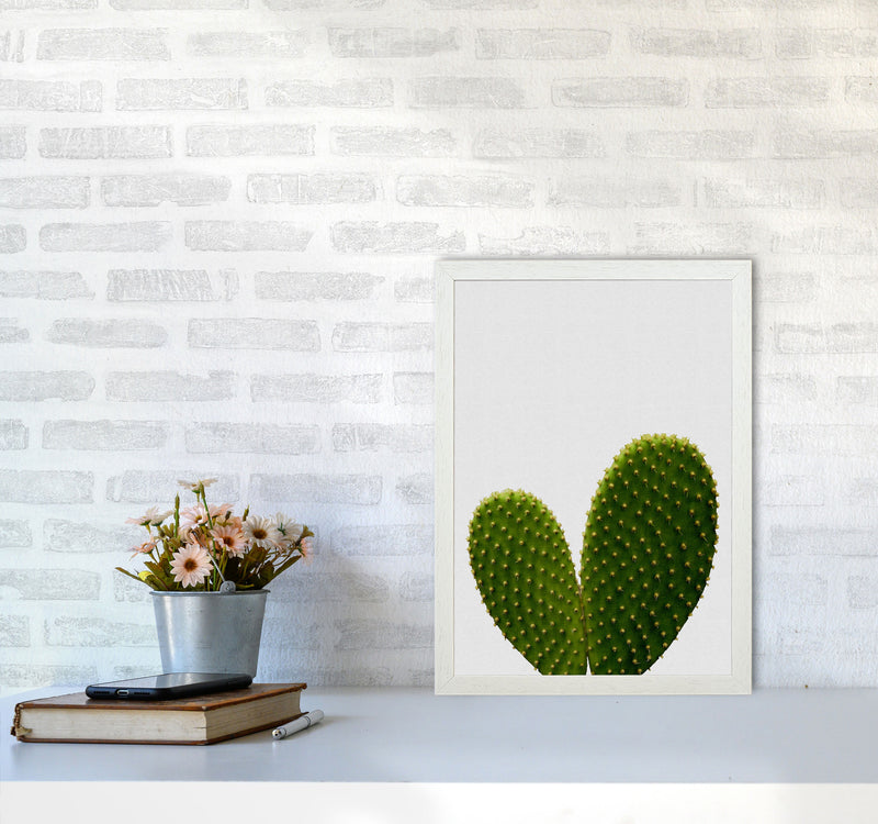 Heart Cactus Print By Orara Studio, Framed Botanical & Nature Art Print A3 Oak Frame