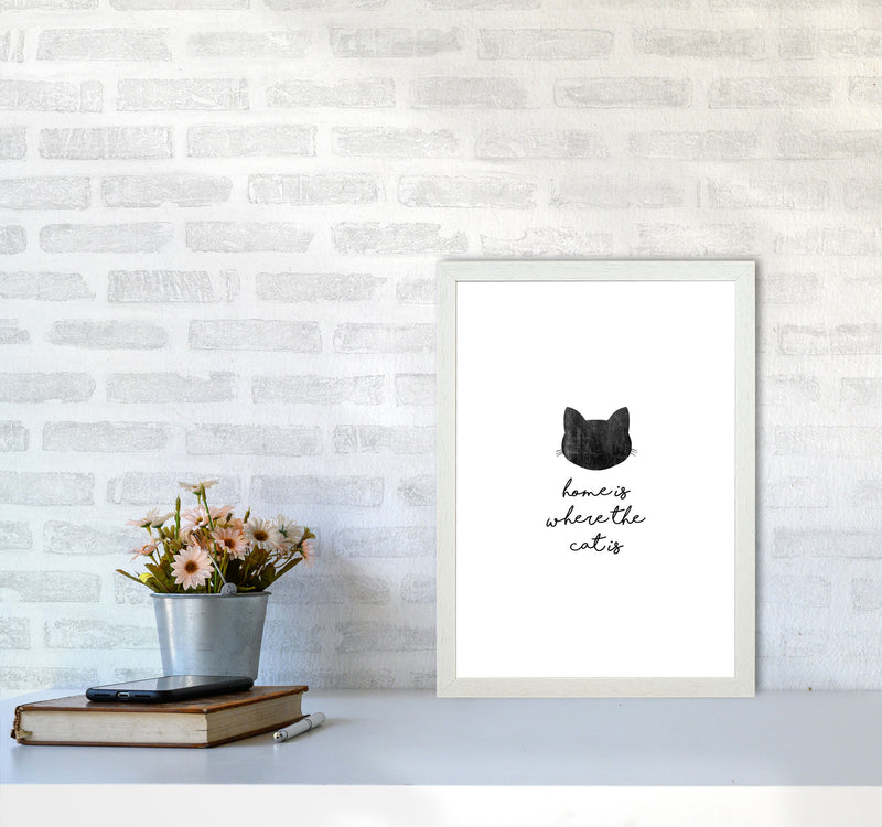 Home Is Where The Cat Is Print By Orara Studio Animal Art Print A3 Oak Frame