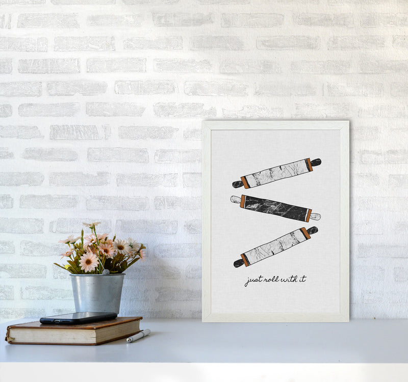 Just Roll With It Print By Orara Studio, Framed Kitchen Wall Art A3 Oak Frame