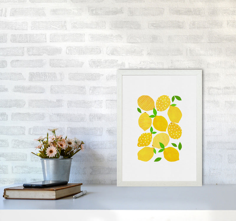 Lemon Crowd Print By Orara Studio, Framed Kitchen Wall Art A3 Oak Frame