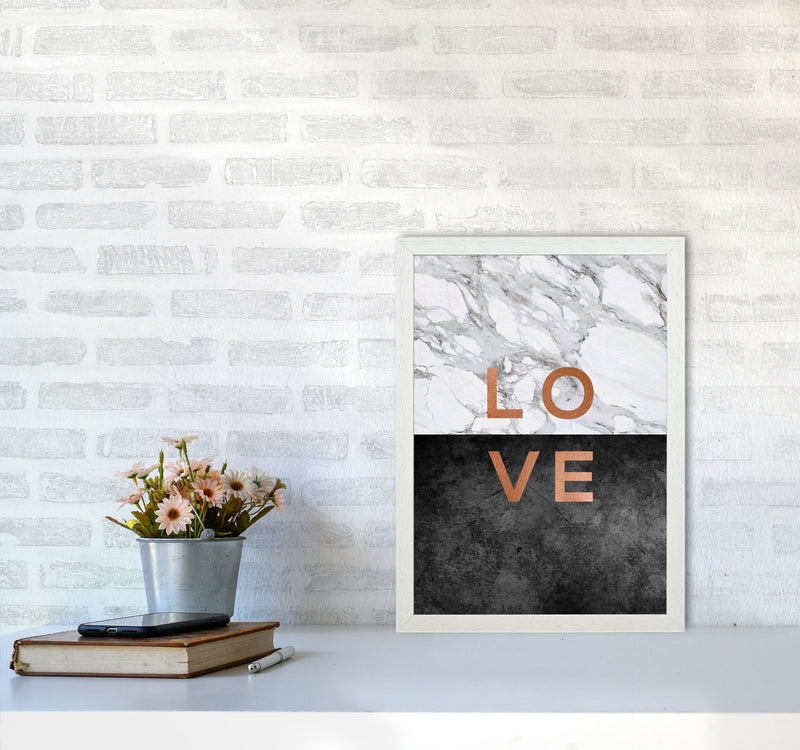 Love Copper Quote Print By Orara Studio A3 Oak Frame