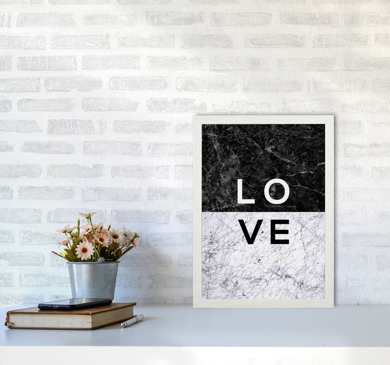 Love Marble Quote Print By Orara Studio A3 Oak Frame