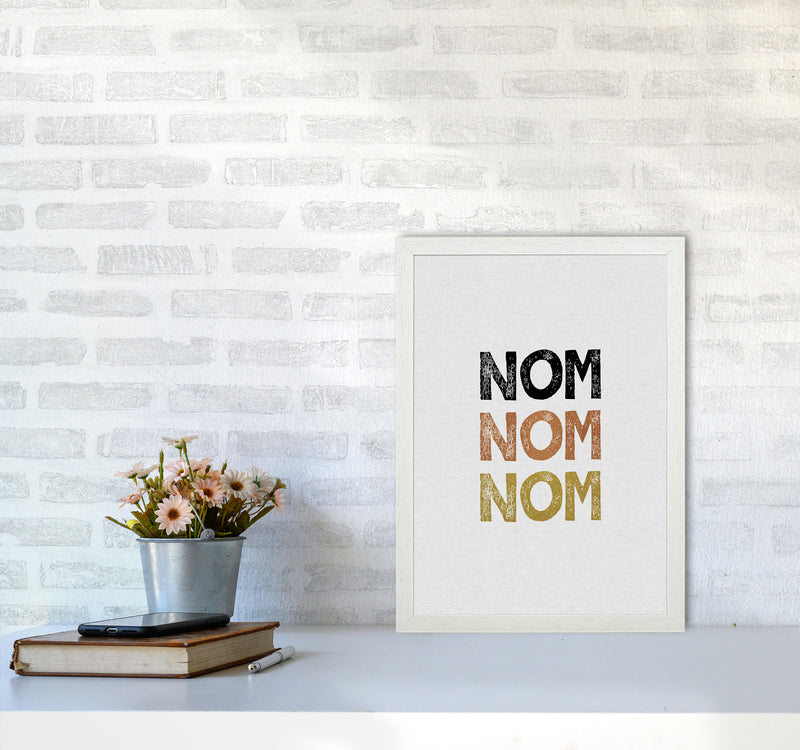 Nom Nom Nom Print By Orara Studio, Framed Kitchen Wall Art A3 Oak Frame