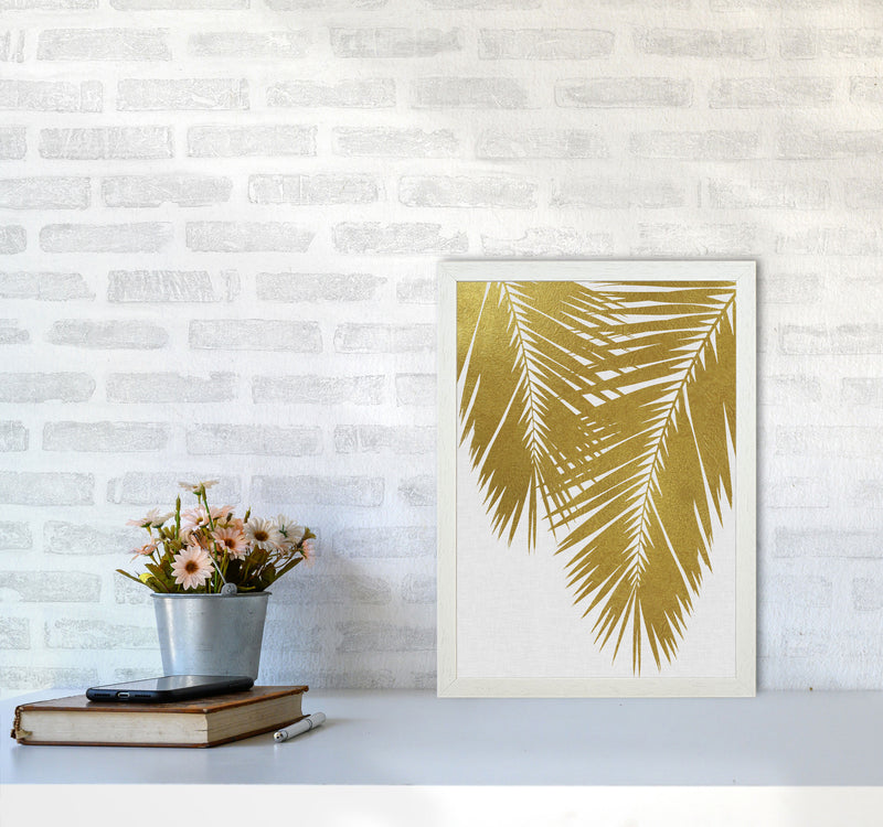 Palm Leaf Gold II Print By Orara Studio, Framed Botanical & Nature Art Print A3 Oak Frame