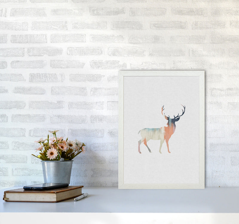 Pastel Deer I Print By Orara Studio Animal Art Print A3 Oak Frame