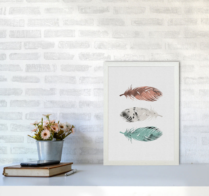 Pastel Feathers Print By Orara Studio, Framed Botanical & Nature Art Print A3 Oak Frame